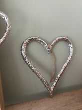 Hammered effect metal heart - available in 2 sizes