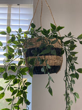 Black Stripe Seagrass Hanging Planter