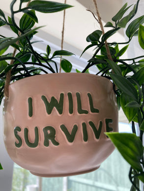 ‘I WILL SURVIVE’ hanging planter