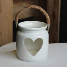 Heart ceramic candle holder