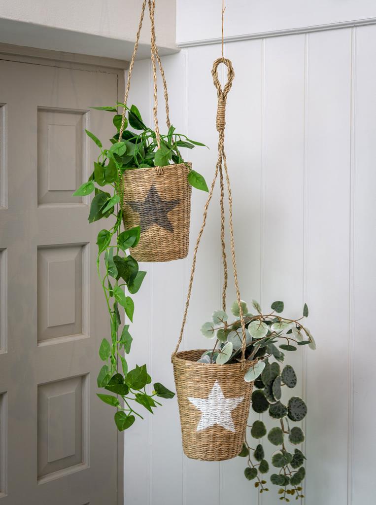 Star natural hanging planter