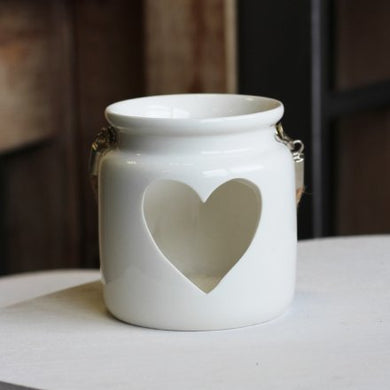 Heart ceramic candle holder