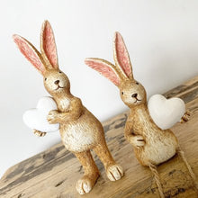 Rabbit - standing heart ornament