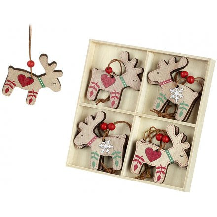 Hanging Nordic reindeer decorations