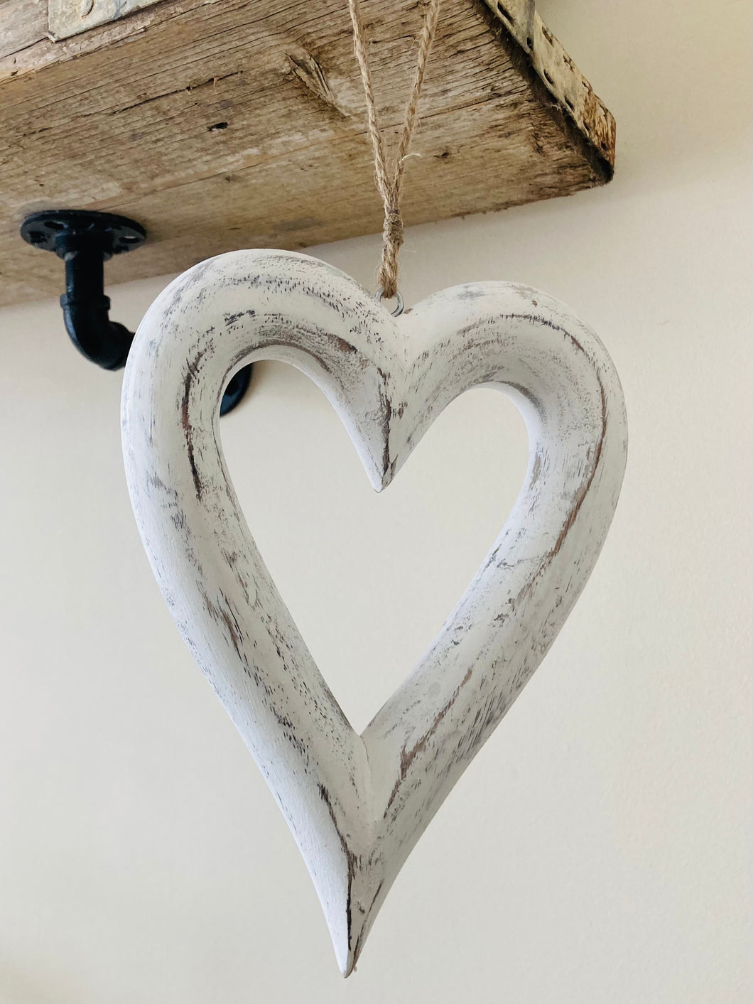 Chubby Wooden Heart - WHITE