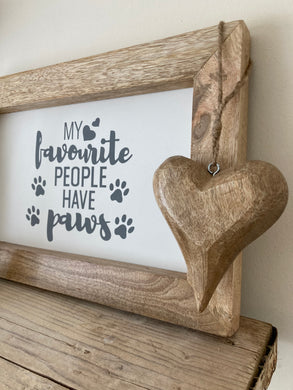 Mango wood heart