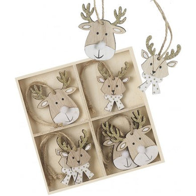 Hanging Moose decorations - set of 8
