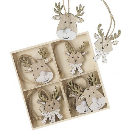 Hanging Moose decorations - set of 8