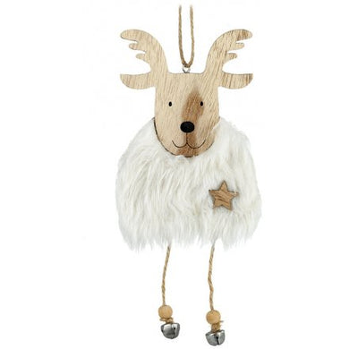 White fur reindeer - 12cm