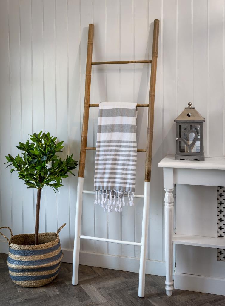 Bamboo and white ladder