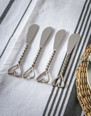 Twisted Heart Butter Knife Set
