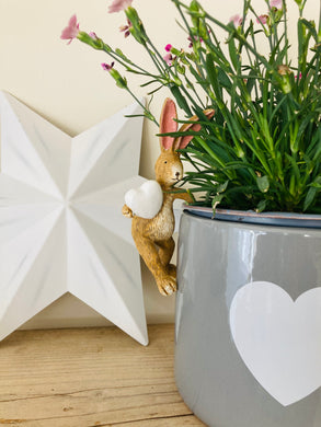 Pot hanging rabbit with heart