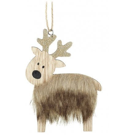 Glitter reindeer tree hanger