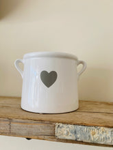 Heart pot with handles - White