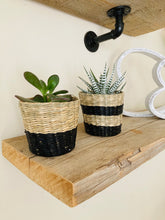 Mini Black/Natural Planters- set of 2