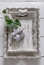 Trays - White scalloped edge with heart detailing
