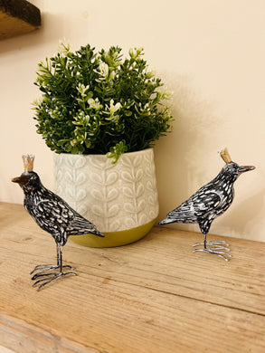 Wooden carved crowned bird