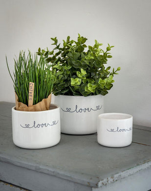 Trio of ‘Love’ Planters