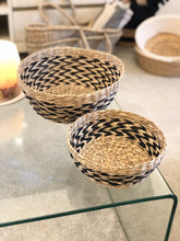 Olive Interiors Black Chevron Rattan Bowls - Set of 2