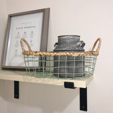 Green Wire & Water hyacinth Storage Baskets - Set of 2