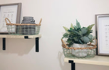 Green Wire & Water hyacinth Storage Baskets - Set of 2