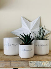 Trio of Ceramic ‘Home’ Planters